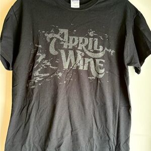 April Wine Black Graphic T-Shirt SIGNED by Myles Goodwyn
